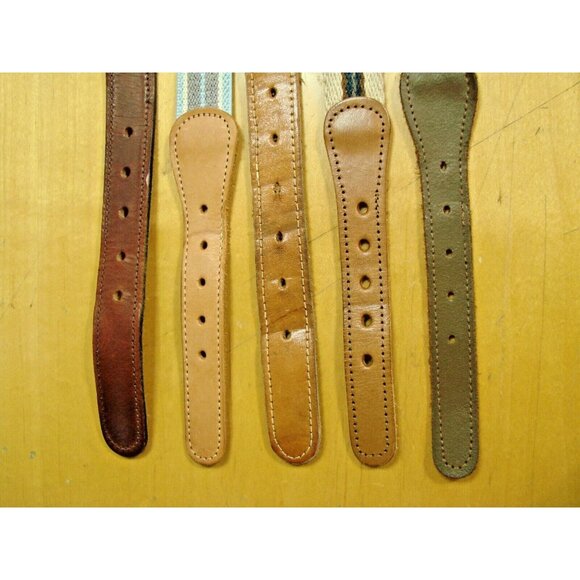 Lot of 5 Woven Canvas and Leather Belts Sizes 32-34 Multicolor Golf Dress Work - Picture 9 of 11